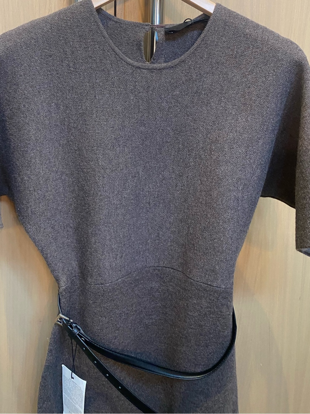 Zara Short Sleeve Knit Dress in Brown
